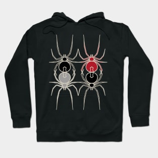 Simply Spooky Collection - Spiders - Bat Black and Bone White Hoodie